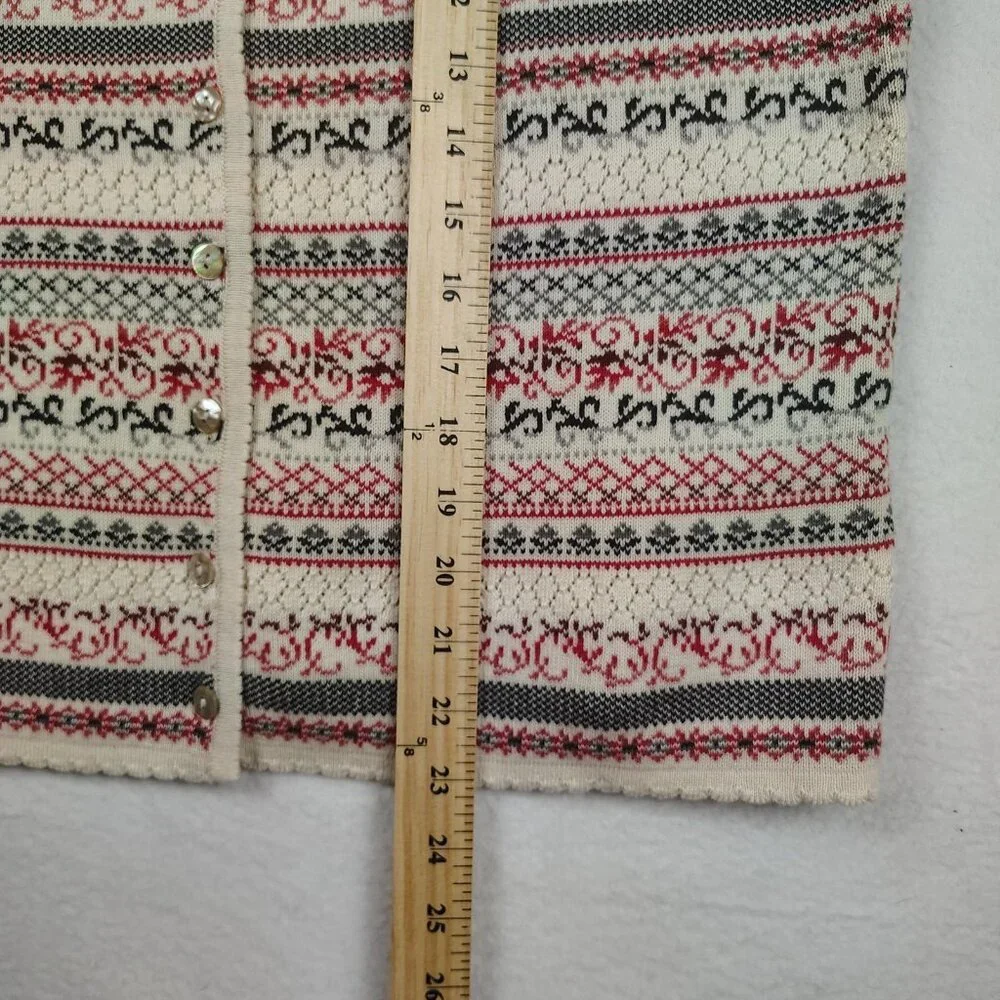 VTG 90's Susan Bristol Sweater Vest Womens Large Cream Fair Isle Nordic - Picture 6 of 8